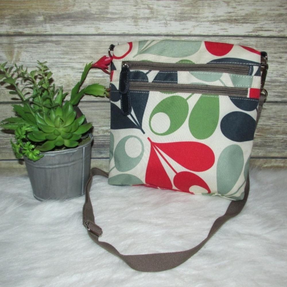 Orla Kiely Acron Cup Multi-Color Print Crossbody - Picture 1 of 8